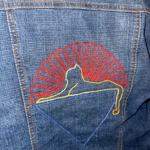 Hand Embroidered Grateful Dead; Cats DownUnder The StarsJerry Garcia Jean jacket - Picture 5 of 16